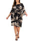 Фото #1 товара Plus Size Printed Faux-Wrap Dress