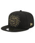 ფოტო #1 პროდუქტის Men's Black San Diego Padres Metallic Logo 9FIFTY Snapback Hat