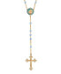 Фото #1 товара Symbols of Faith 14K Gold-Dipped Mary and Child Decal Beaded Rosary