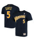 Фото #1 товара Men's Baron Davis Navy Golden State Warriors Hardwood Classics Stitch Name and Number T-shirt