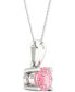 ფოტო #4 პროდუქტის Lab-Created Pink Diamond Solitaire 18" Pendant Necklace (1/3 ct. t.w.) in Sterling Silver