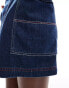 COLLUSION denim a line cami dress with contrast stitch in rinsewash