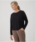 ფოტო #1 პროდუქტის Organic Cotton Relaxed Slub Easy Long Sleeve Top