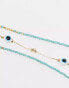 Фото #4 товара ASOS DESIGN pack of 6 anklets with eye and bead design