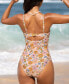 Women's Floral Twisted Tummy Control One-Piece