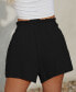 ფოტო #3 პროდუქტის Women's Smocked Paperbag Waist Shorts