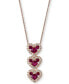 ფოტო #1 პროდუქტის Ruby (1/2 ct. t.w.) & Diamond (1/6 ct. t.w.) 18" Pendant Necklace in 14k Rose Gold