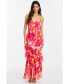 ფოტო #1 პროდუქტის Women's Chiffon Cowl Neck Ruffle Maxi Dress