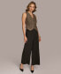 ფოტო #3 პროდუქტის Donna Karan Women's Tweed-Bodice Wide-Leg Jumpsuit