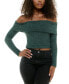 ფოტო #1 პროდუქტის B Darlin Juniors' Glitter Off-The-Shoulder Top