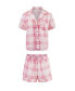 ფოტო #3 პროდუქტის Women's Lucero Short Sleeve Top & Shorts Pajama Set