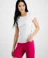 ფოტო #2 პროდუქტის Women's Asymmetrical T-Shirt, Created for Macy's