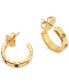 Gold-Tone Small Pavé Huggie Hoop Earrings, 1"