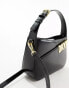 DKNY Alison leather shoulder bag with crossbody strap in black