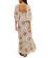 ფოტო #2 პროდუქტის Women's All The Attitude Printed Lace-Trim Balloon-Sleeve Cotton Maxi Dress