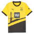 Puma Bvb Crew Neck Short Sleeve Home Authentic Soccer Jersey Mens Black, Yellow