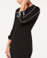 Piped Bow-Sleeve Sheath Dress