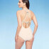 Фото #3 товара Women's Wide Ribbed Ring Medium Coverage One Piece Swimsuit - Kona Sol Cream L