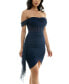 ფოტო #3 პროდუქტის Juniors' Off-The-Shoulder Corset Mesh Dress