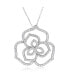 Фото #1 товара Suzy Levian Sterling Silver Cubic Zirconia Open Wild Flower Pendant Necklace