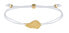 Фото #1 товара Переплетенный браслет с крылышком ангела белый / золотой