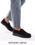 ASOS DESIGN Wide Fit Dotty slip on plimsolls in black