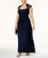 ფოტო #1 პროდუქტის Plus Size Ruched Lace Gown