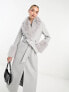 Фото #5 товара Forever New faux fur maxi coat in light grey
