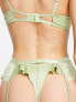 Фото #2 товара ASOS DESIGN Jemma lace and satin ruched suspender belt with in sage
