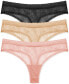 Фото #1 товара Women's Bliss Allure 3-Pk. Lace Thong Underwear 771303MP