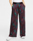Women's Animal-Print Pull-On Wide-Leg Pants, Created for Macy's