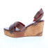 Фото #5 товара Bed Stu Grettell F376013 Womens Brown Leather Slip On Wedges Sandals Shoes