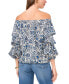 Фото #2 товара Women's Off-The-Shoulder Floral-Print Top