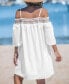 Women's Smocked Lace Open-Shoulder Beach Dress