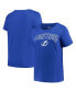 Фото #1 товара Women's Blue Tampa Bay Lightning Plus Size Arch Over Logo T-shirt
