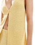 ASOS DESIGN knitted longline waistcoat in textured yarn co-ord in lemon