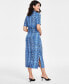 Фото #2 товара Women's Short-Sleeve Button-Front Dress, Created for Macy's