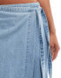 Фото #5 товара Vero Moda denim maxi wrap skirt in light blue