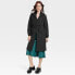 Women's Relaxed Fit Trench Rain Coat - A New Day Black M