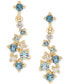 ფოტო #3 პროდუქტის Multi-Gemstone Cluster Drop Earrings (5/8 ct. t.w.) in 14k Gold-Plated Sterling Silver