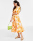 ფოტო #3 პროდუქტის Petite Floral-Print Cotton Midi Dress, Created for Macy's
