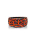 Rivers of Fire Design Sterling Silver Black Rhodium Plated, Enamel Band Men Ring