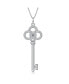 Фото #1 товара Sterling Silver White Gold Plated with 0.10ctw Lab Created Moissanite Skeleton Key Eternity Circle Pendant Necklace