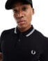 Fred Perry twin tipped logo polo in black Черный, XS - фото #4