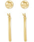 ფოტო #2 პროდუქტის 2 Pc. Set Polished Stud & Hoop Earrings in 14k Gold, 3/4 inch Hoop