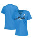 Women's Light Blue Distressed Ross Chastain Key Move V-Neck T-shirt