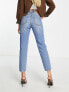 Фото #2 товара Stradivarius Tall rigid mom jean in medium wash