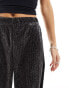 Фото #8 товара JDY Petite wide leg trousers in black glitter