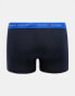 Tommy Hilfiger Signature Essential 3 pack trunk in black with burgundy/red/blue waistbands