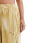 Фото #3 товара Noisy May Curve linen mix loose cargo trouser co-ord in yellow stripe